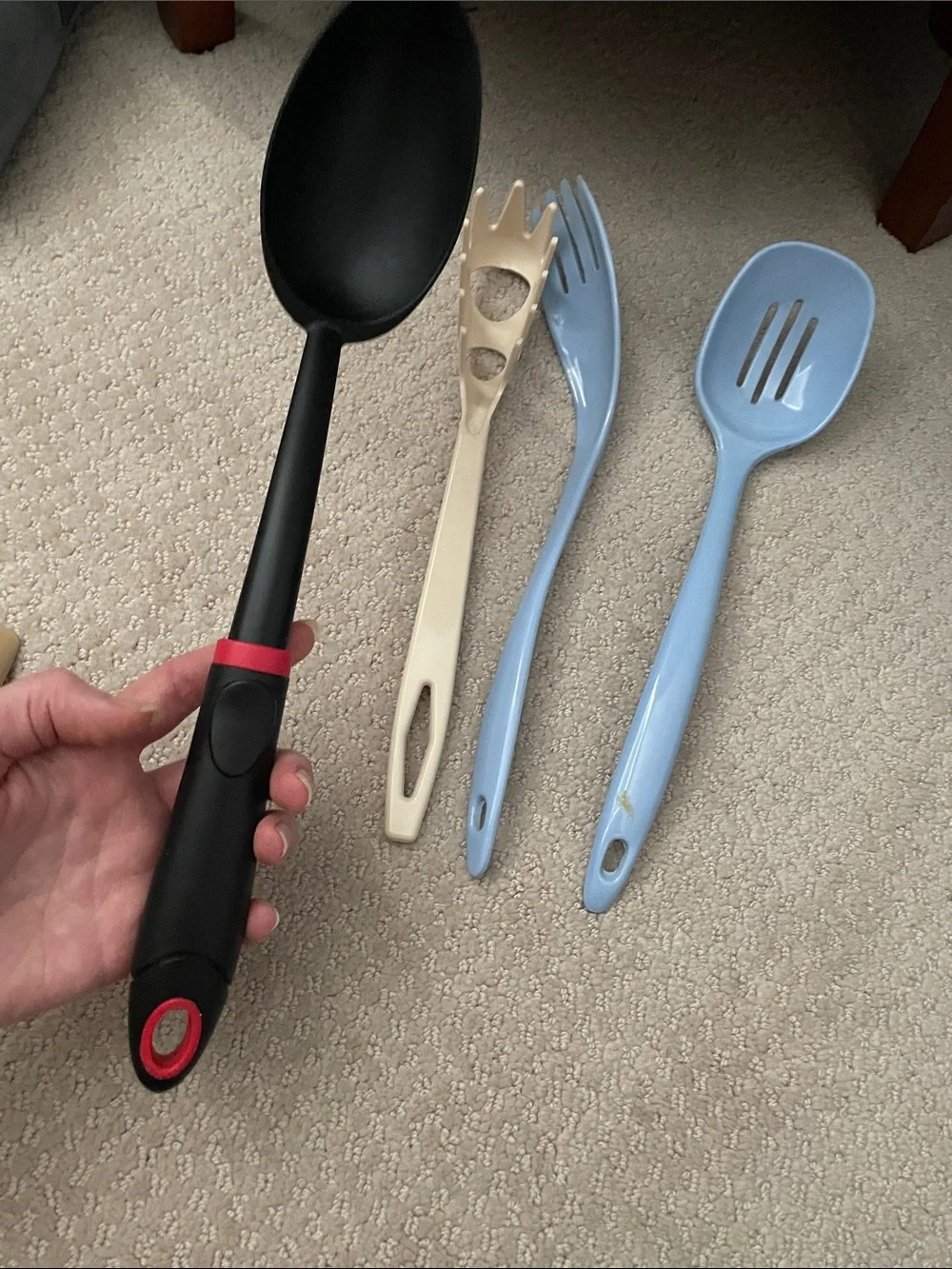 🌹FREE w/purchase Kitchen Utensil Set - Black Light Blue Serving cooking Spoons